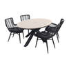 VDG Jasmine Black / GI Edison 180 x 115 cm. tafel - ovale tuinset