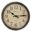 HAES DECO - Wandklok Ø 30x4 cm Bruin Kunststof Glas Westminster Clock Company London Muurklok