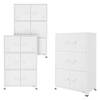 ML-Design set van 3 archiefkasten 75x40x120 cm, wit, staal, vrijstaande kantoorkast 4 poten, metalen locker 6 deuren, 3