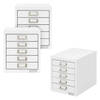 ML-Design set van 3 archiefkasten met 5 laden, 28x38x33 cm wit, metalen ladekast DIN A4, kantoorkast met etikethouder,