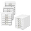 ML-Design set van 4 archiefkasten met 5 laden, 28x38x33 cm wit, metalen ladekast DIN A4, kantoorkast met etikethouder,