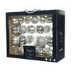 Kerstballenset glas mix zilver42 st.