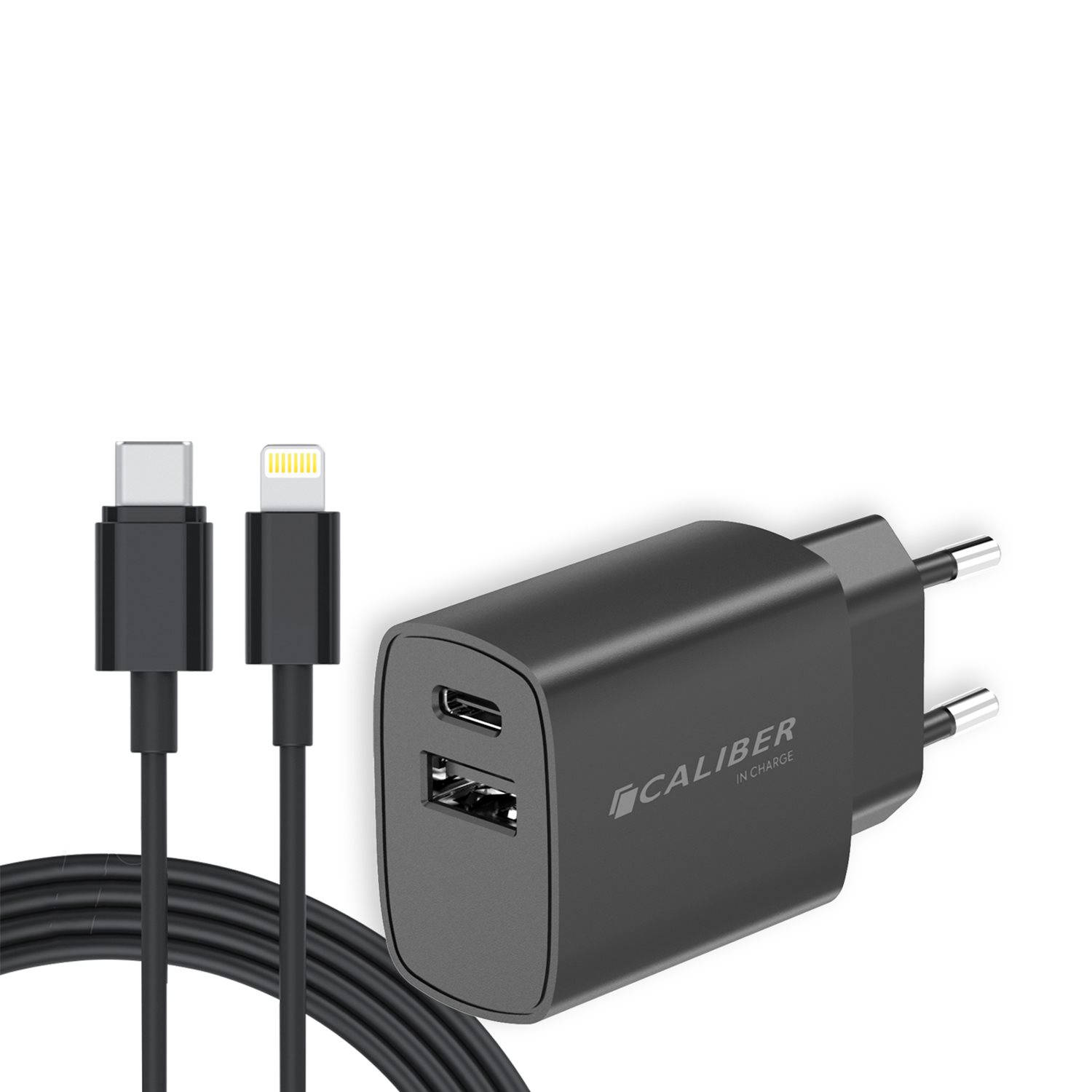 Caliber Oplader iPhone USB C naar Lightning Kabel 20 Watt snellader iPhone en iPad oplader USB C en 