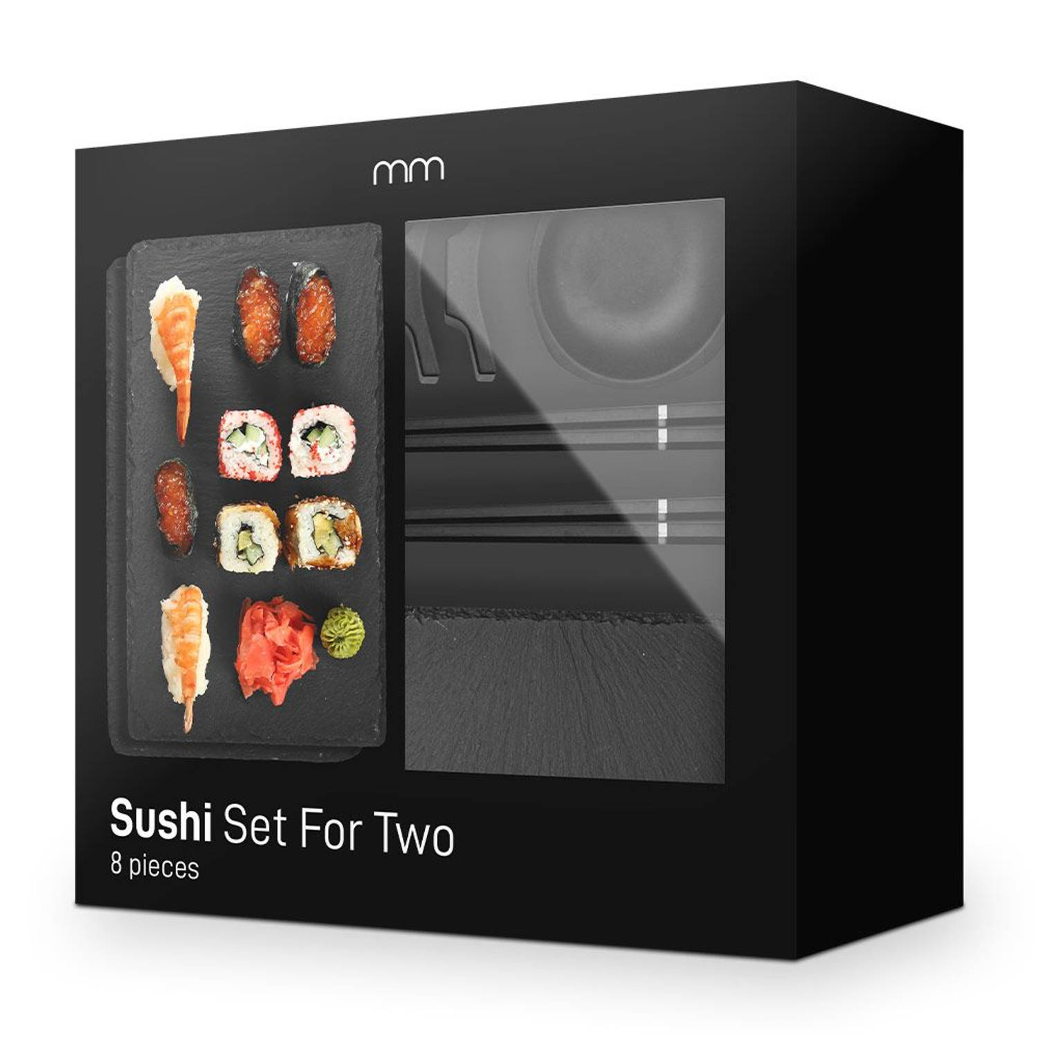 Sushi set - Voor 2 personen - Incl. stokjes & borden - Geniet van authentieke sushi-ervaring - Zwart - Sushi accessoires - Sushi servies