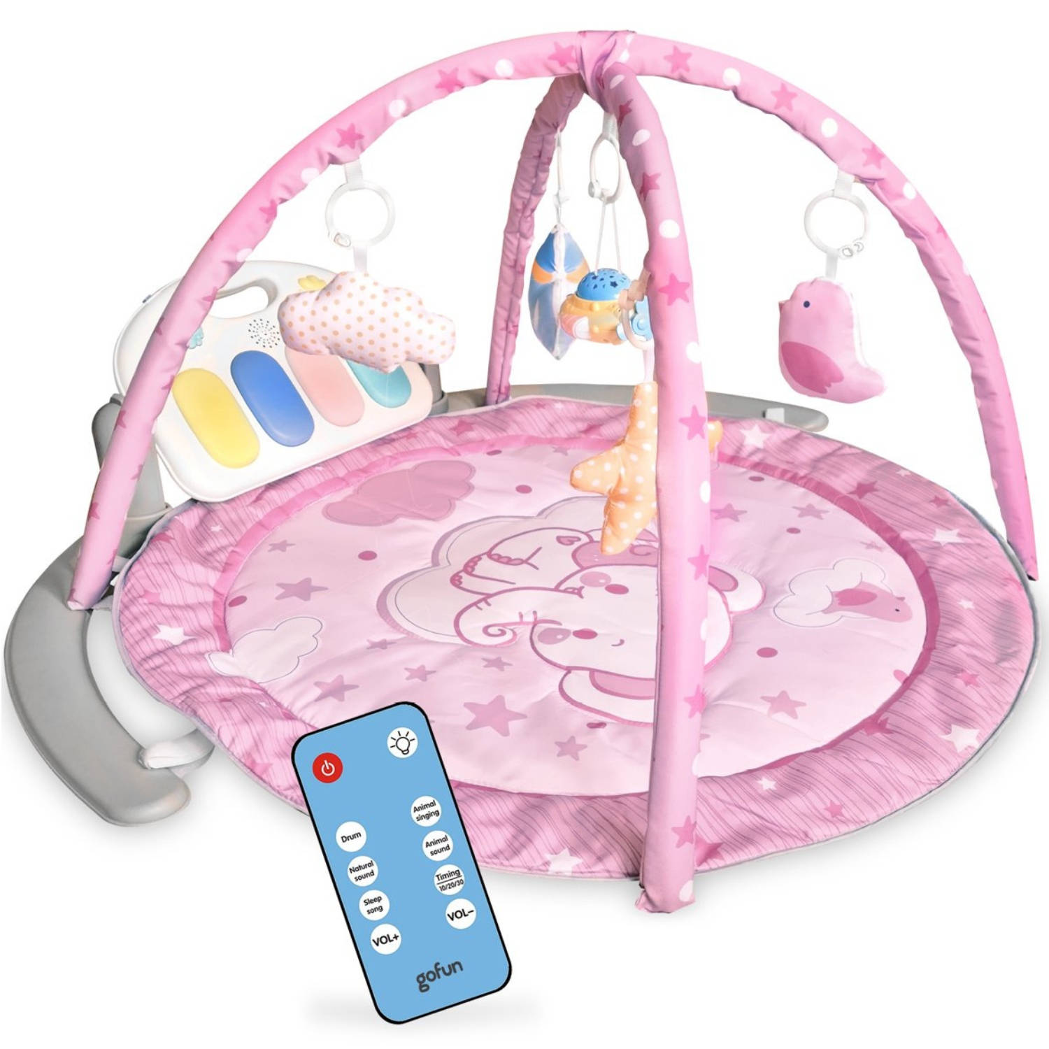 Gofun Babygym Speelmat voor Baby's Muzikaal Speelkleed Activiteitenkleed Babyspeelgoed 105 x 52