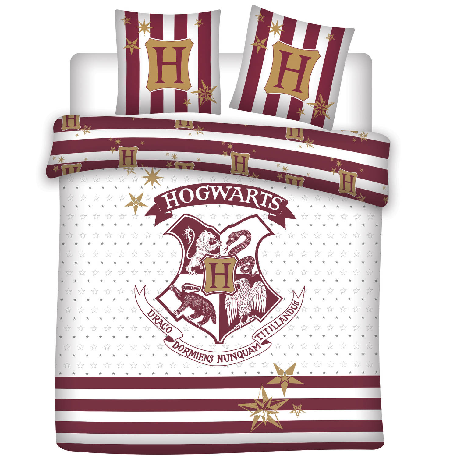Harry Potter Dekbedovertrek Hogwarts Lits Jumeaux 240 X 220 Cm Wit
