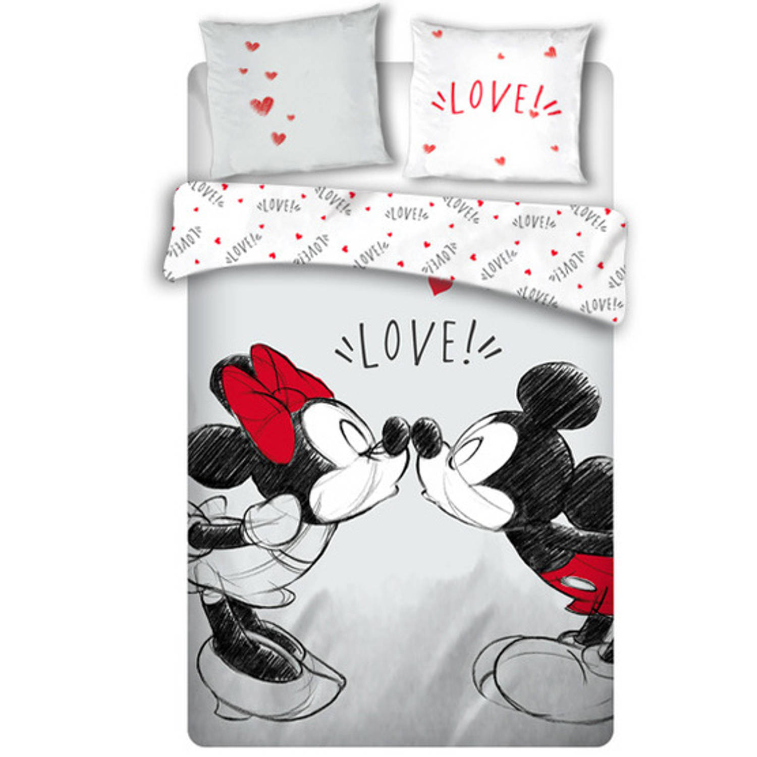 Disney Minnie Mouse Dekbedovertrek Love Lits Jumeaux 240 x 220 cm Wit
