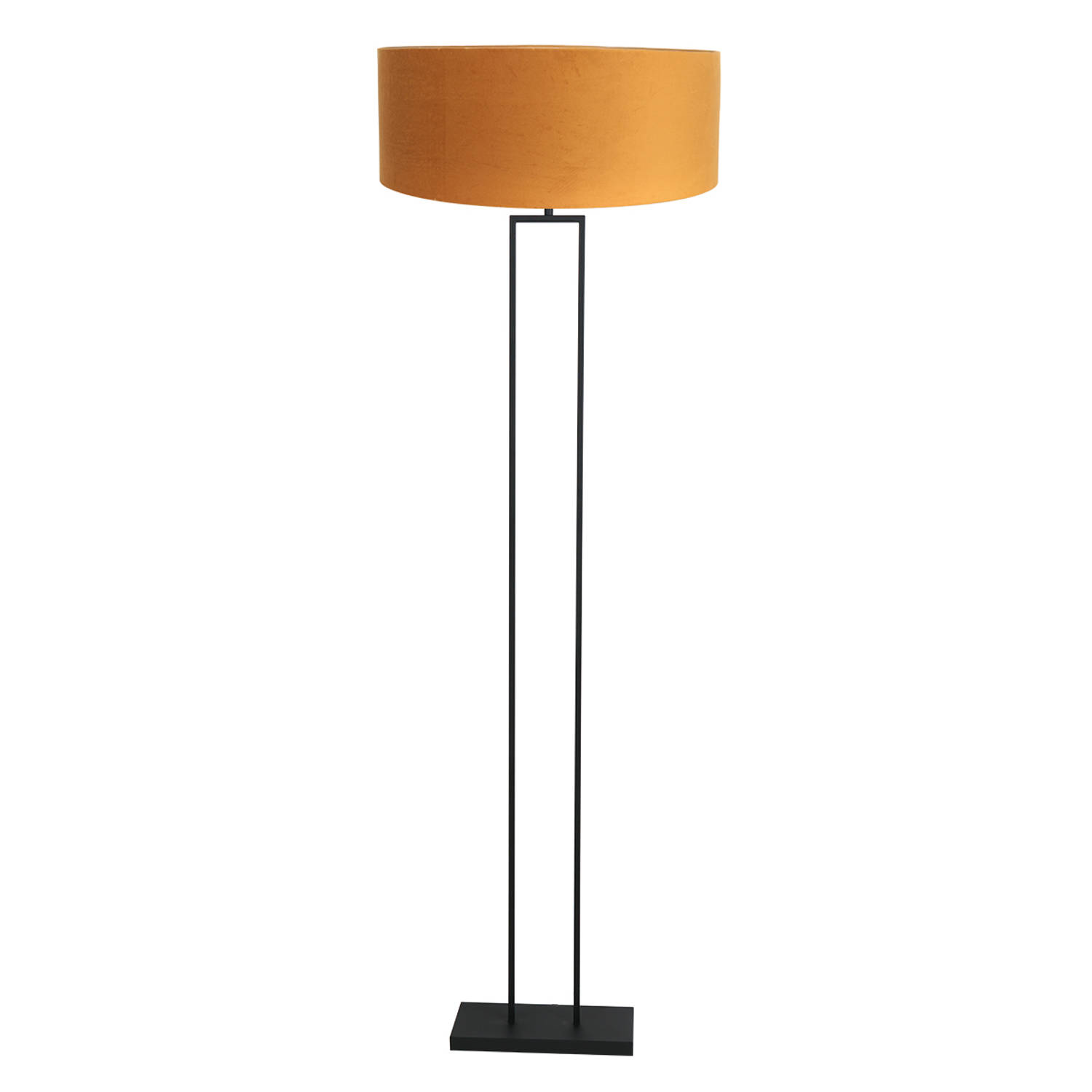 Vloerlamp Stang | 1-lichts | E27 fitting | goud & zwart | modern / industrieel ontwerp | woonkamer / studeerkamer | Ø 25 cm | staande lamp