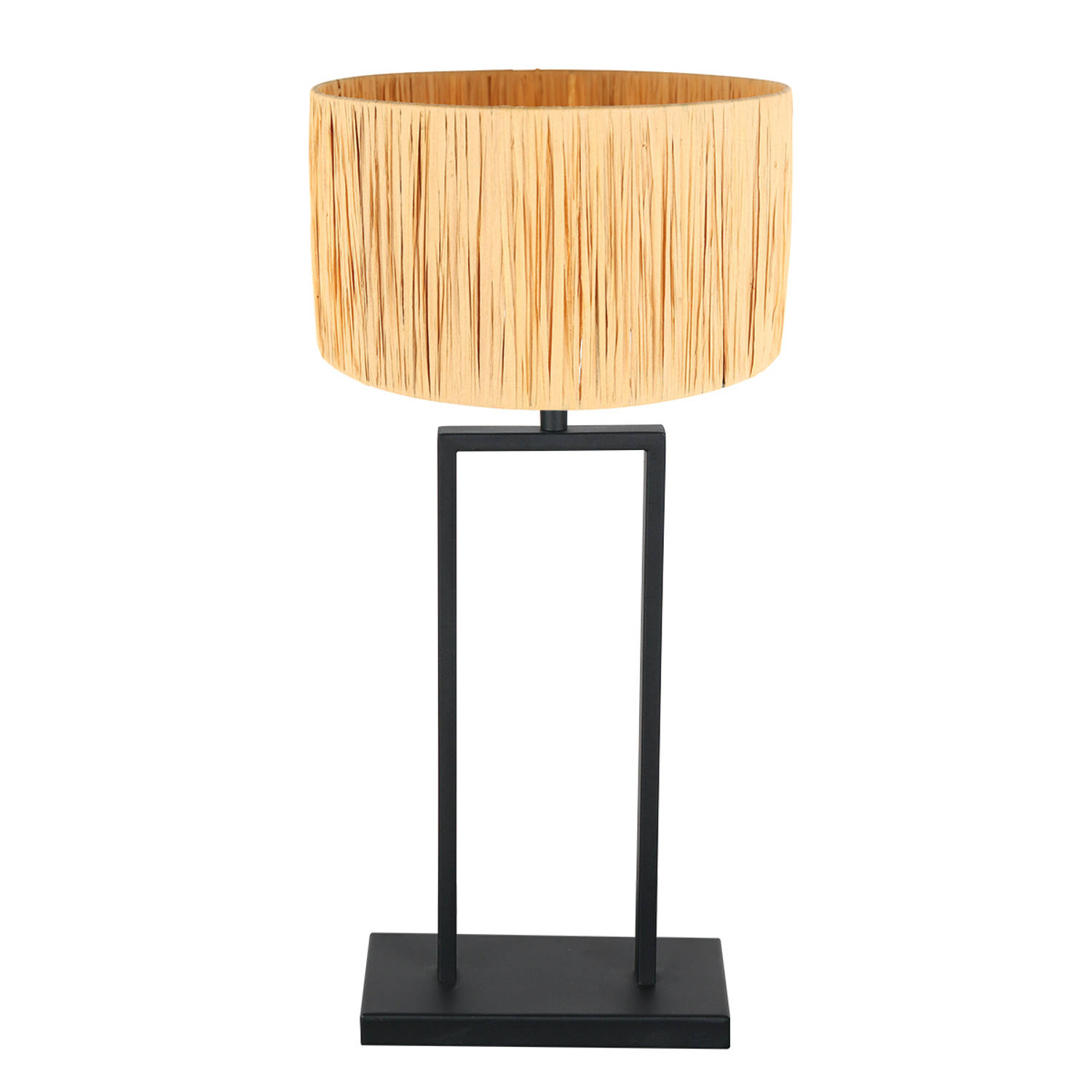 Tafellamp Stang | 1-lichts | naturel / zwart | E27 | modern / industrieel design | woonkamer / slaapkamer | Ø 20 cm