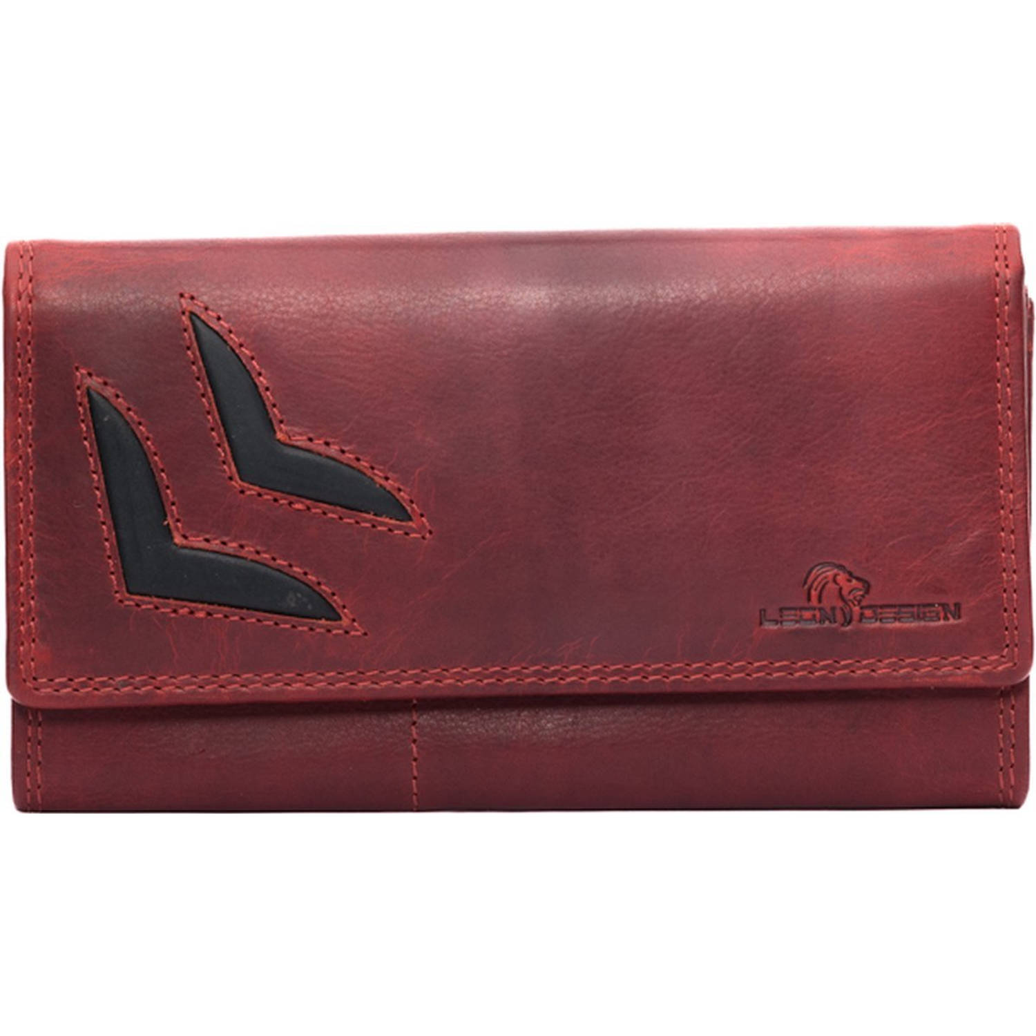 HillBurry VL777011 3608V -dames portemonnee rood leer