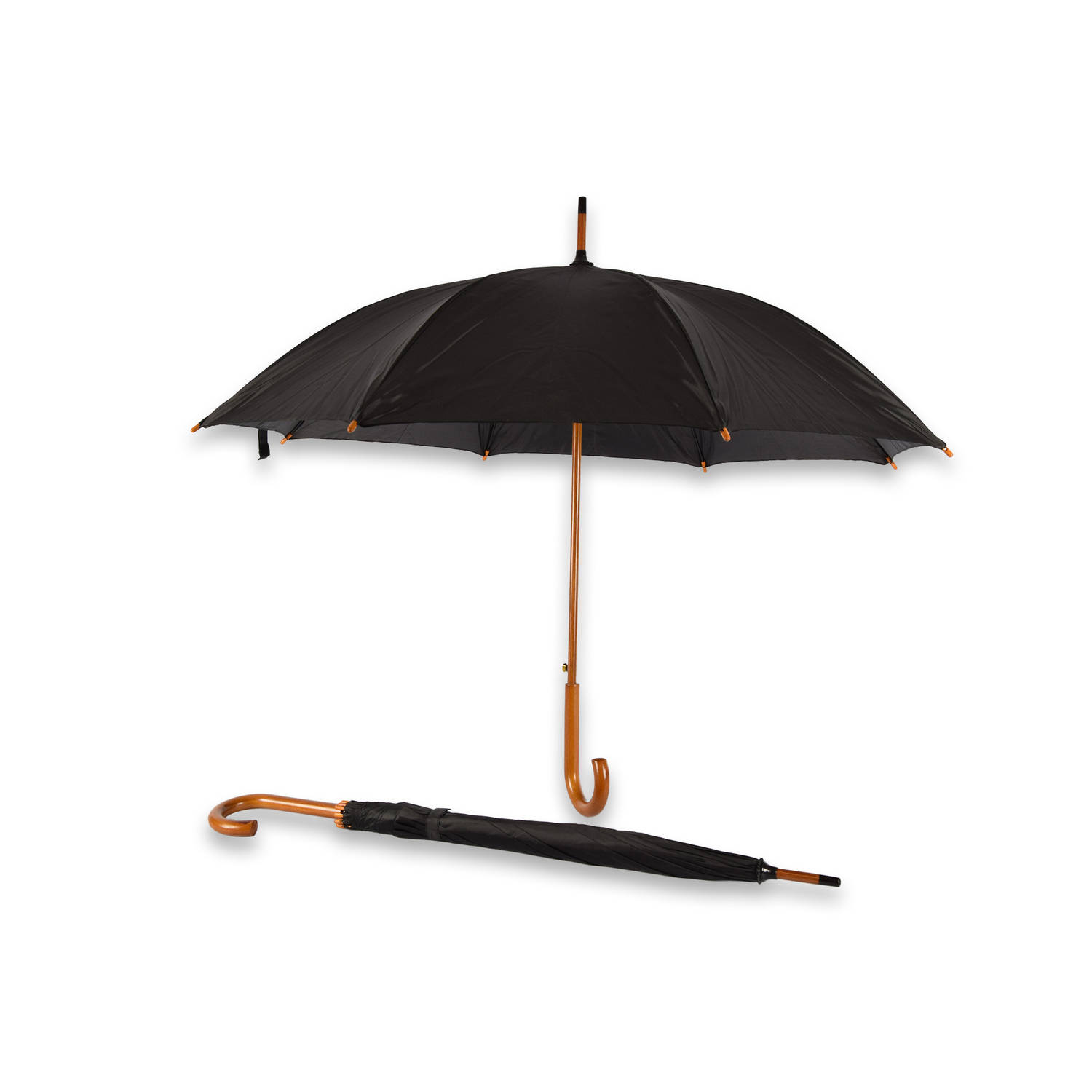 Elegante Automatische Zwarte Paraplu's - Set van 2 - Regenbescherming voor Volwassenen - Sterk en Stijlvol