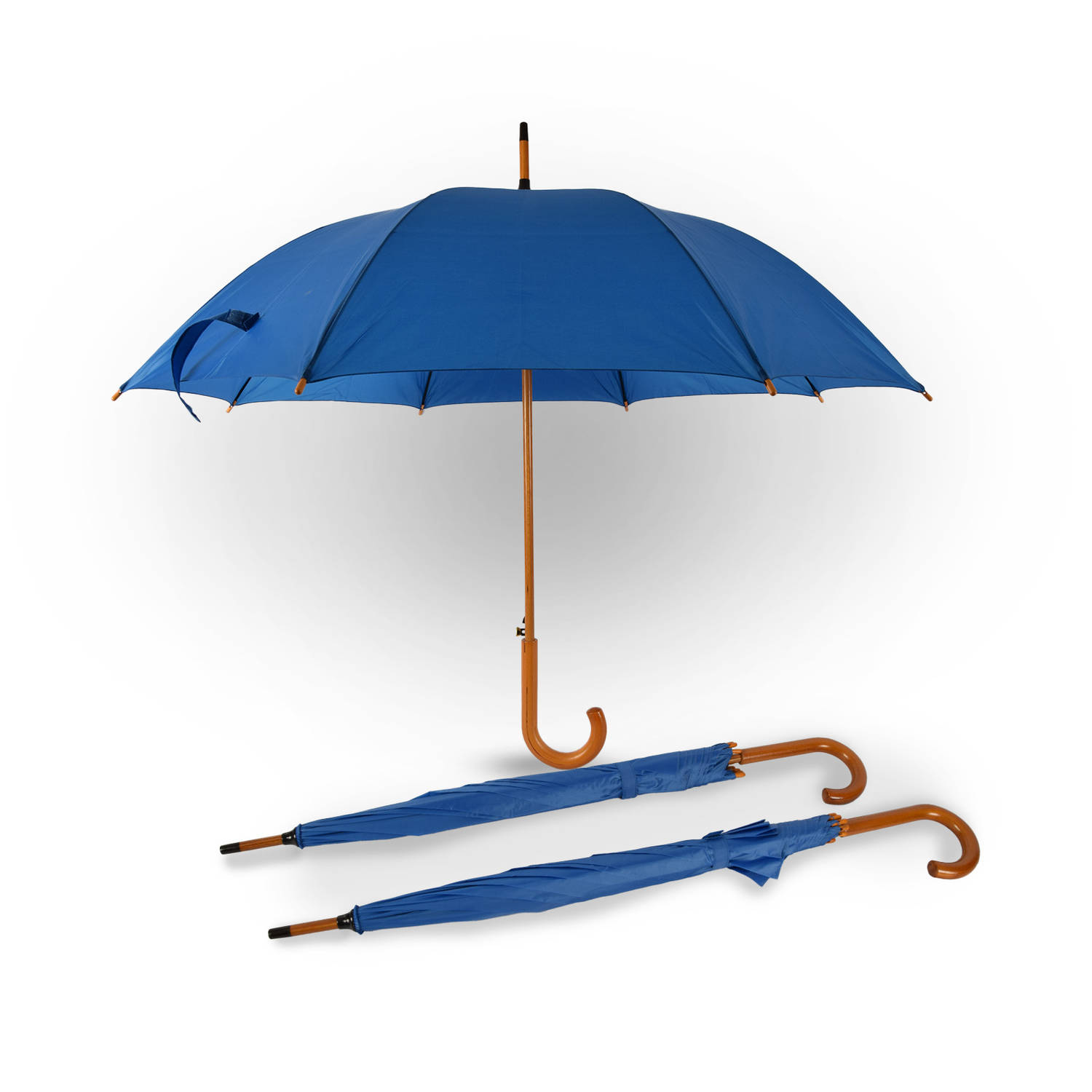 Set van 3 Automatische Opvouwbare Paraplu's | Een Aanvulling op Jouw Regenkleding | 102cm Diameter met Houten Look Handvat
