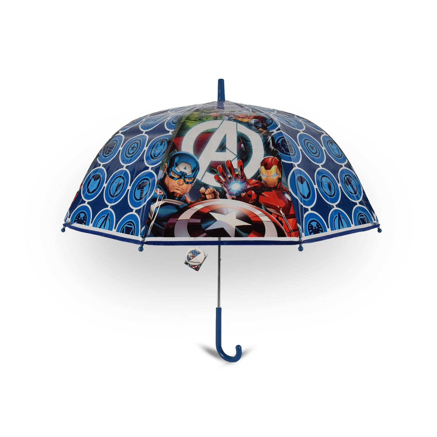 Kinderparaplu Marvel - Jongens Paraplu met Iron Man en Captain America - 71 cm Diameter - Blauw