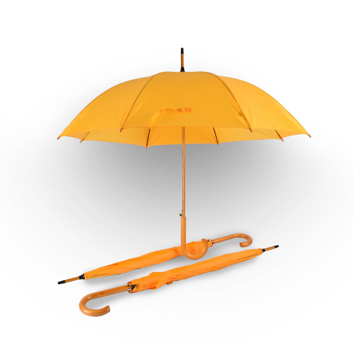 3x Paraplu Automatische paraplu oranje&geel Opvouwbare paraplu Houten handvat 89cm*98cm