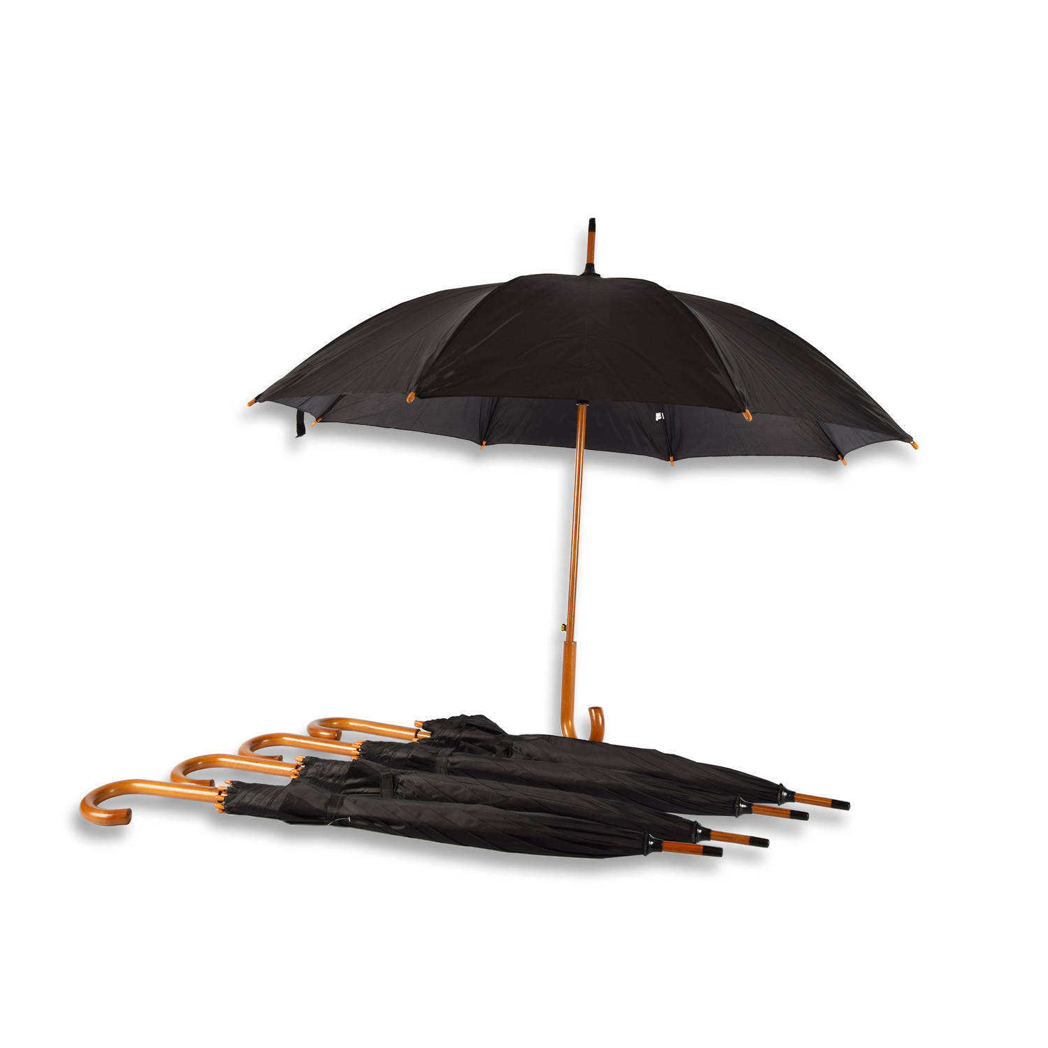 Set van 5 Sterke Zwarte Paraplu's - Automatisch & Opvouwbaar – 102cm - Voor Volwassenen - Elegant en Functioneel
