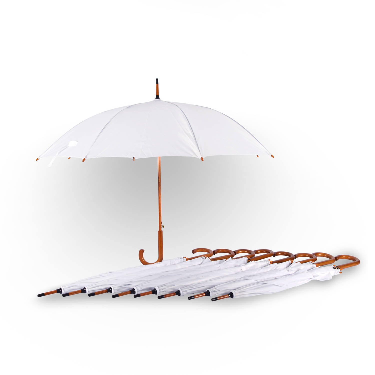 Elegante Witte Trouwparaplu's | Set van 9 Windproof Paraplu | Automatisch Opvouwbaar | 102 cm Diameter - Geschikt voor Bruiloften en Speciale Gelegenheden