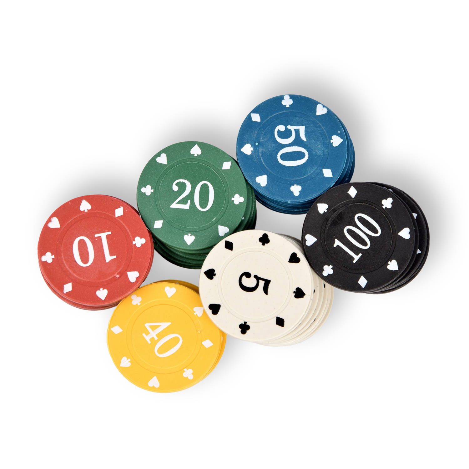 Pokerchips Set - Complete Speelgoed Pokerspel Casino Chips - 48 Stuks - Aanbevolen voor 10 jaar en ouder