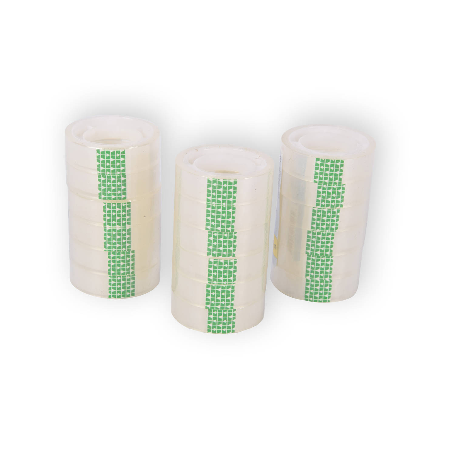 Set van 18 Doorzichtige Plakbandrollen - 12mmx10m - Plastic - Transparant - Verpakkingstape - 3 Sets Bureauaccessoires – Ideaal als Kantoorartikelen