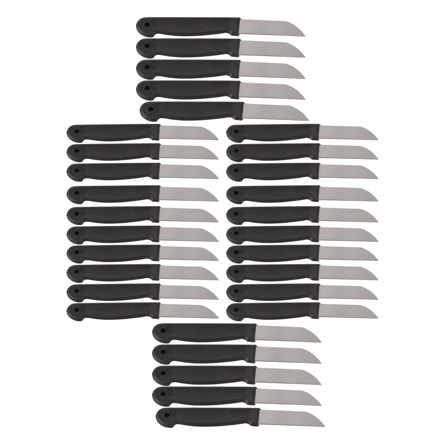 Zwarte Schilmesjes Set Koksmessen Keukenmessen Roestvrij Staal en Plastic Afmetingen: 16x1x0.8cm 30 