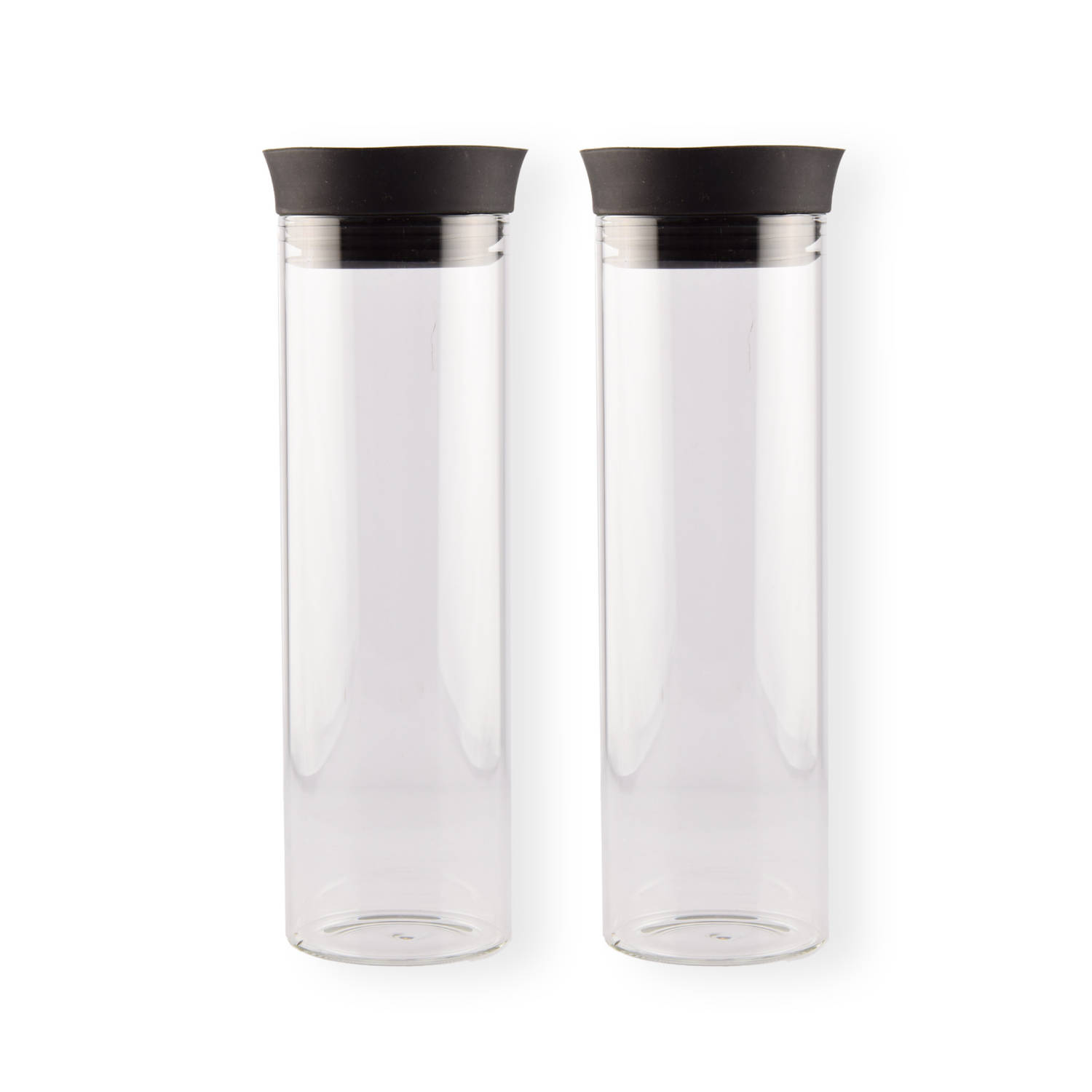 Set van 2 Glazen Waterkannen met Deksel - 1L Capaciteit - Transparant - Voor Fruitwater - Duurzaam Borosilicaat Glas - Elegant Ontwerp – Kerst/Passen Accessoire