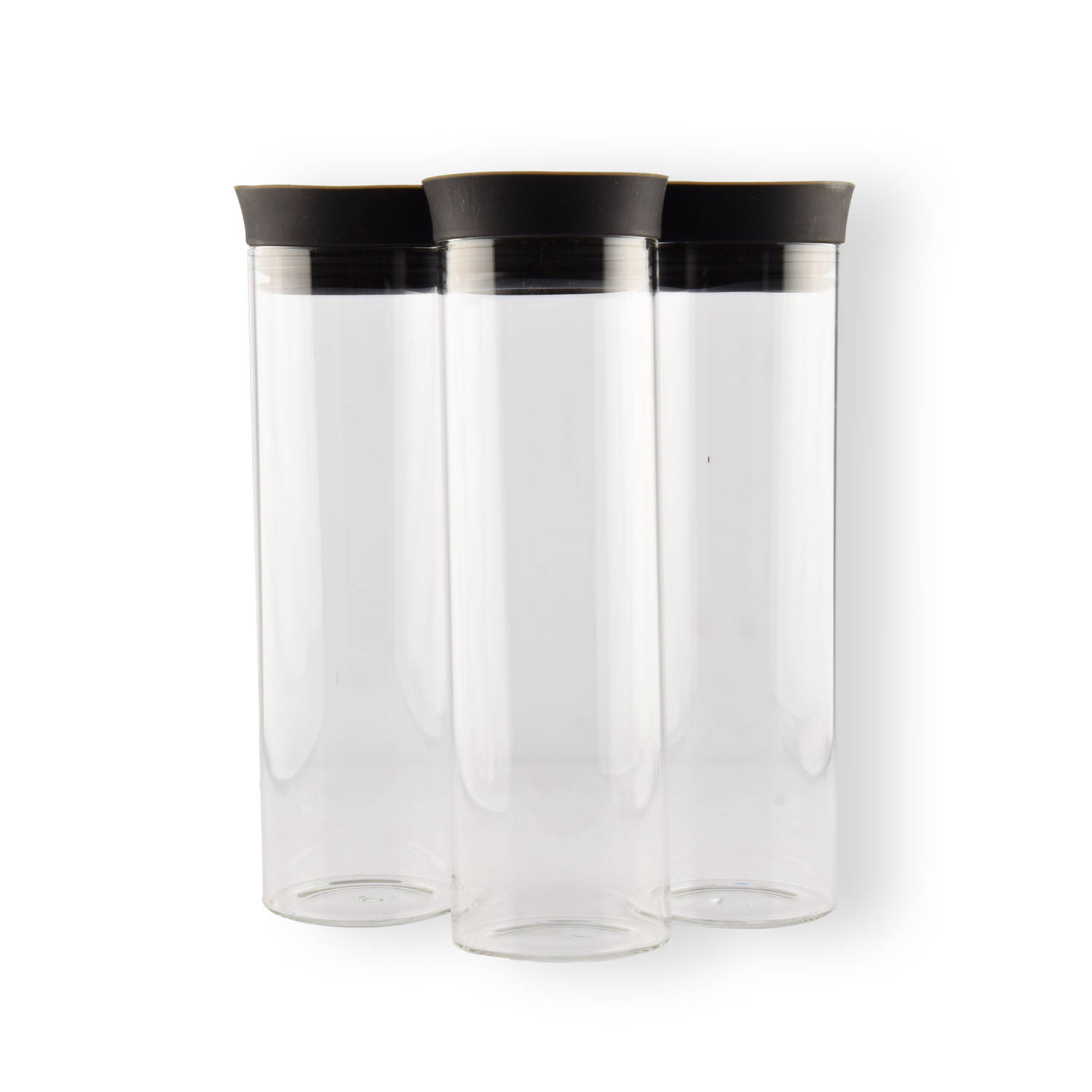 Set van 3 Glazen Waterkannen met Deksel - Transparant - 1L - 27cm x 8cm - Voor Fruitwater, Wijn en Sappen - Perfect voor Koken & Tafelen, Kerst en Wonen