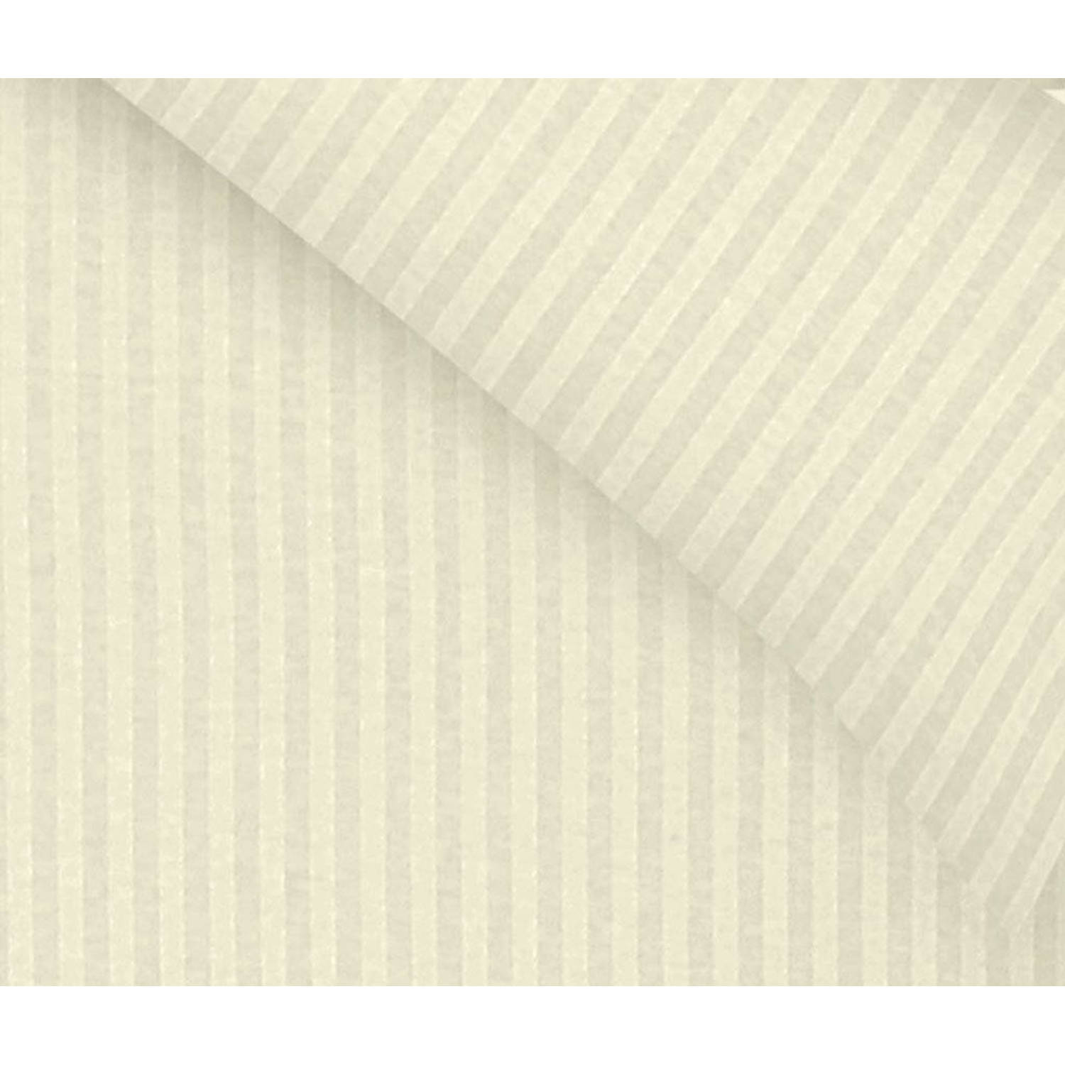 Lanotte® - Amalfi Collectie  - Dekbedovertrek - Satin Stripe - Créme - 1 Kussensloop 60x70 cm - 140x200/220 cm