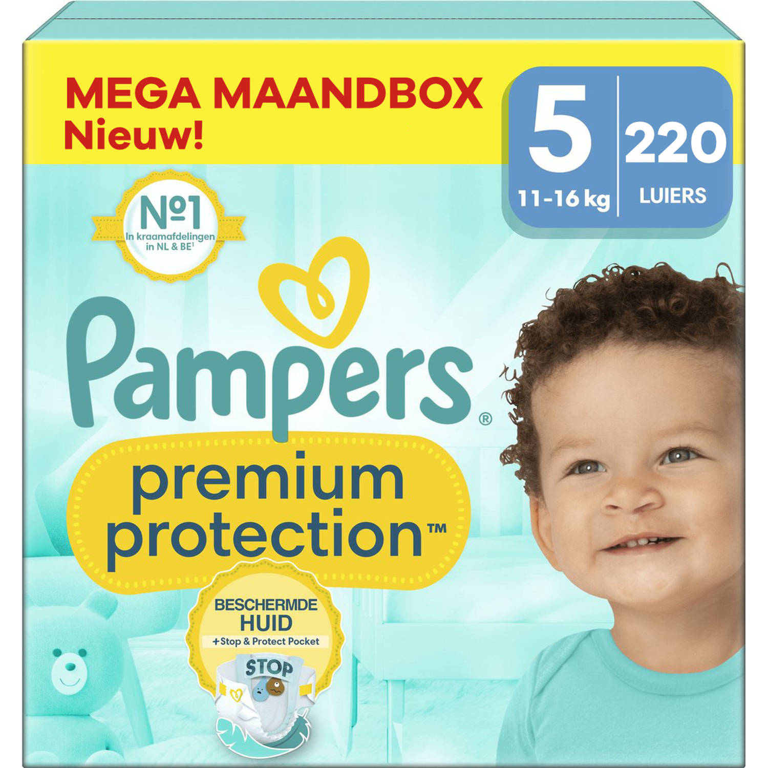 Pampers Premium Protection Maat 5 Mega Maandbox 220 luiers 11-16 KG