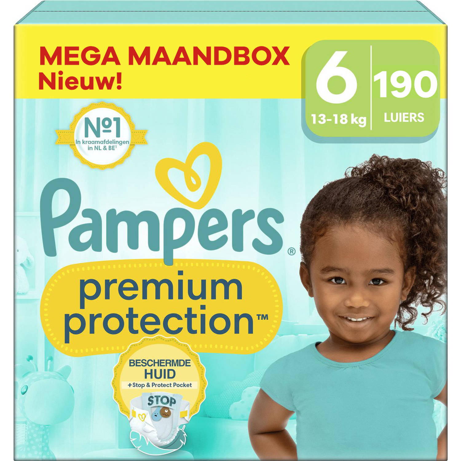Pampers Premium Protection Maat 6 Mega Maandbox 190 luiers 13-18 KG