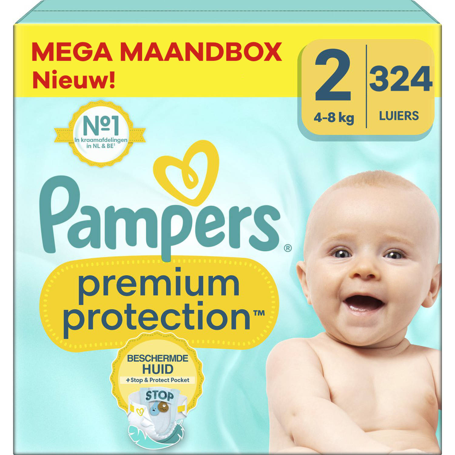 Pampers Premium Protection Maat 2 Mega Maandbox 324 luiers 4-8 KG