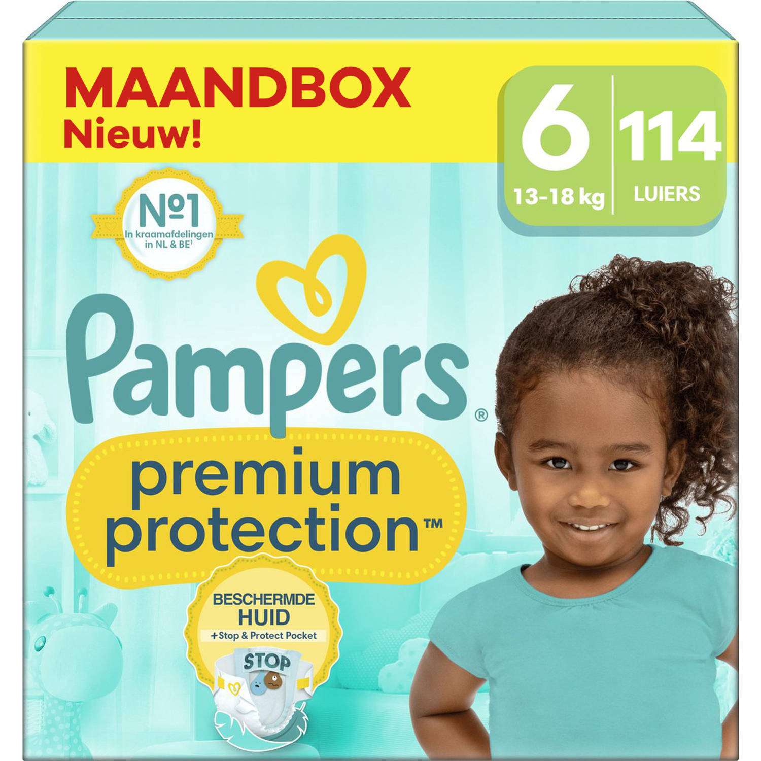 Pampers Premium Protection Maat 6 Maandbox 114 luiers 13-18 KG
