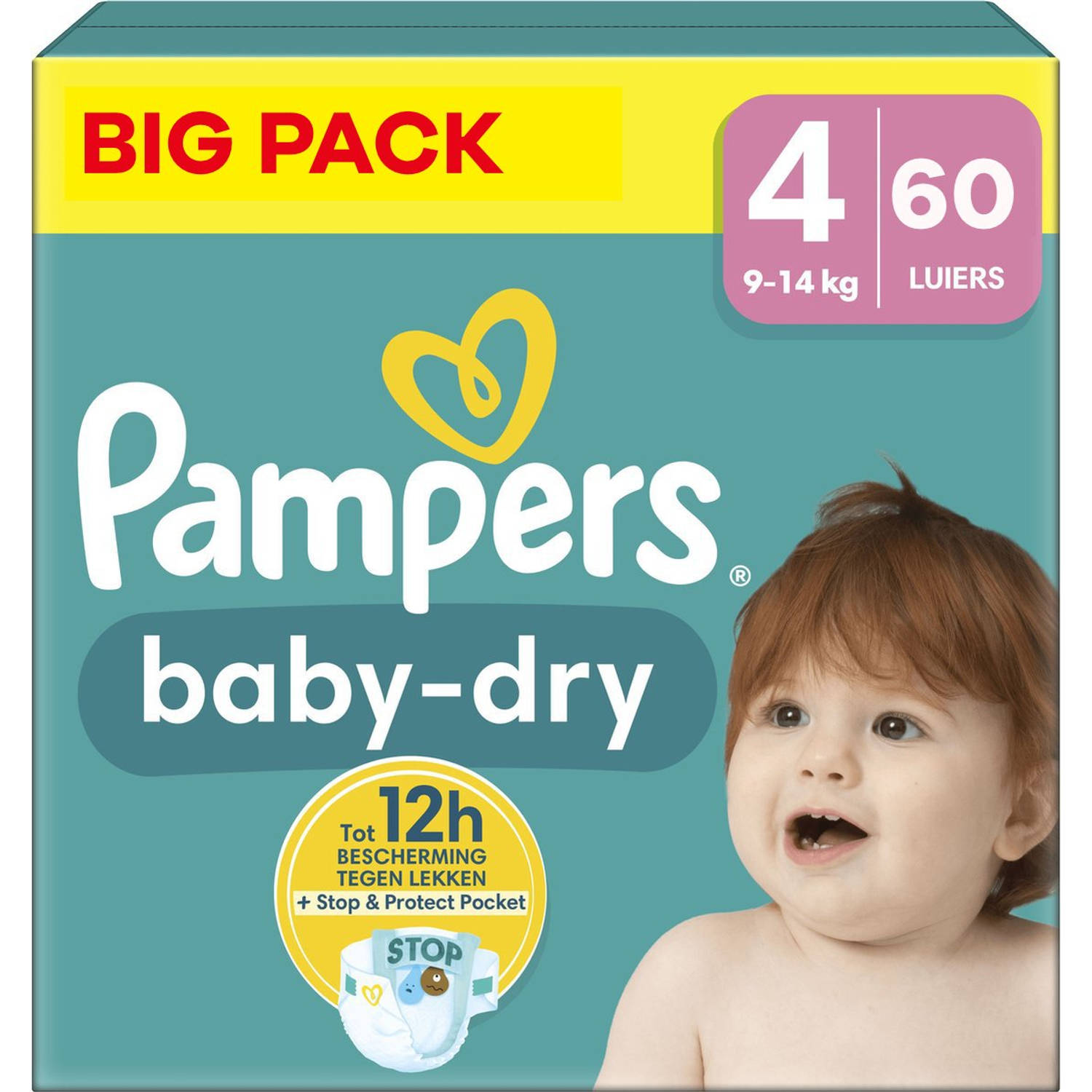 Pampers Baby Dry Maat 4 Big Pack 60 stuks 9-14 KG