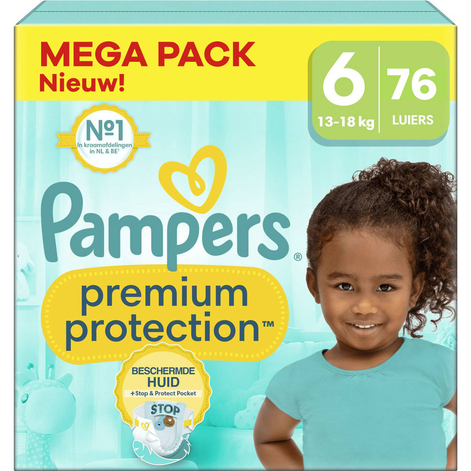 Pampers Premium Protection Maat 6 Mega Pack 76 luiers 13-18 KG