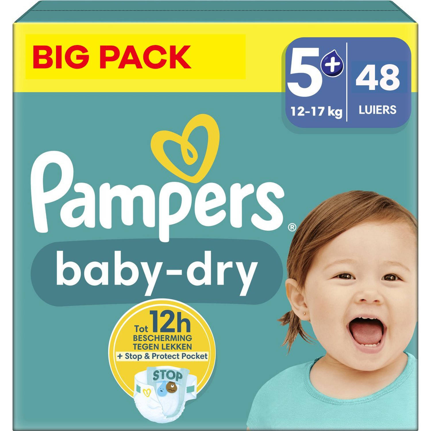 Pampers Baby Dry Maat 5+ Big Pack 48 stuks 12-17 KG