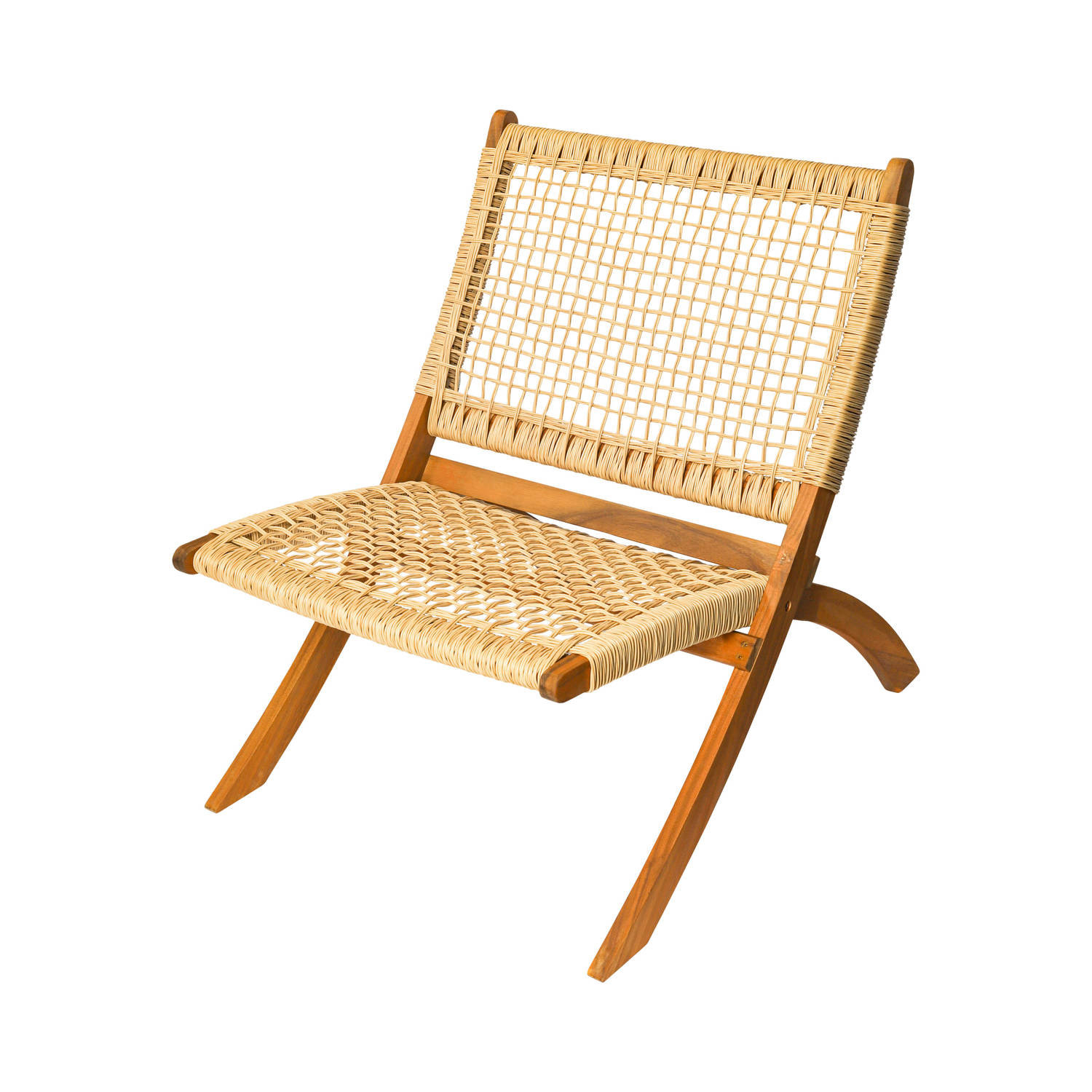 Niceey Rotan Loungestoel Vouwbaar Fsc Bamboe-hout
