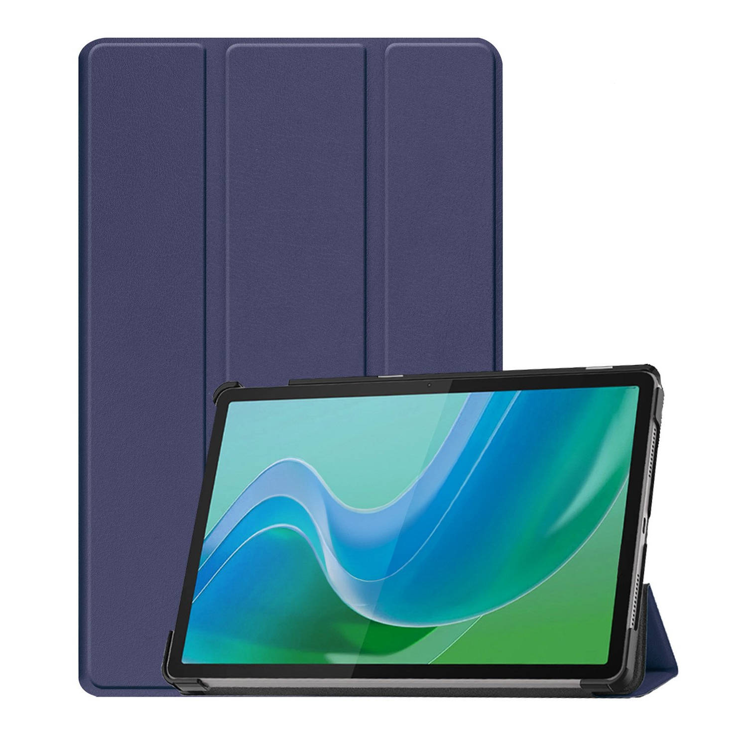 Hoesje Geschikt voor Lenovo Tab M11 Hoes Case Tablet Hoesje Tri-fold - Hoes Geschikt voor Lenovo Tab M11 (11 inch) Hoesje Hard Cover Bookcase Hoes - Donkerblauw