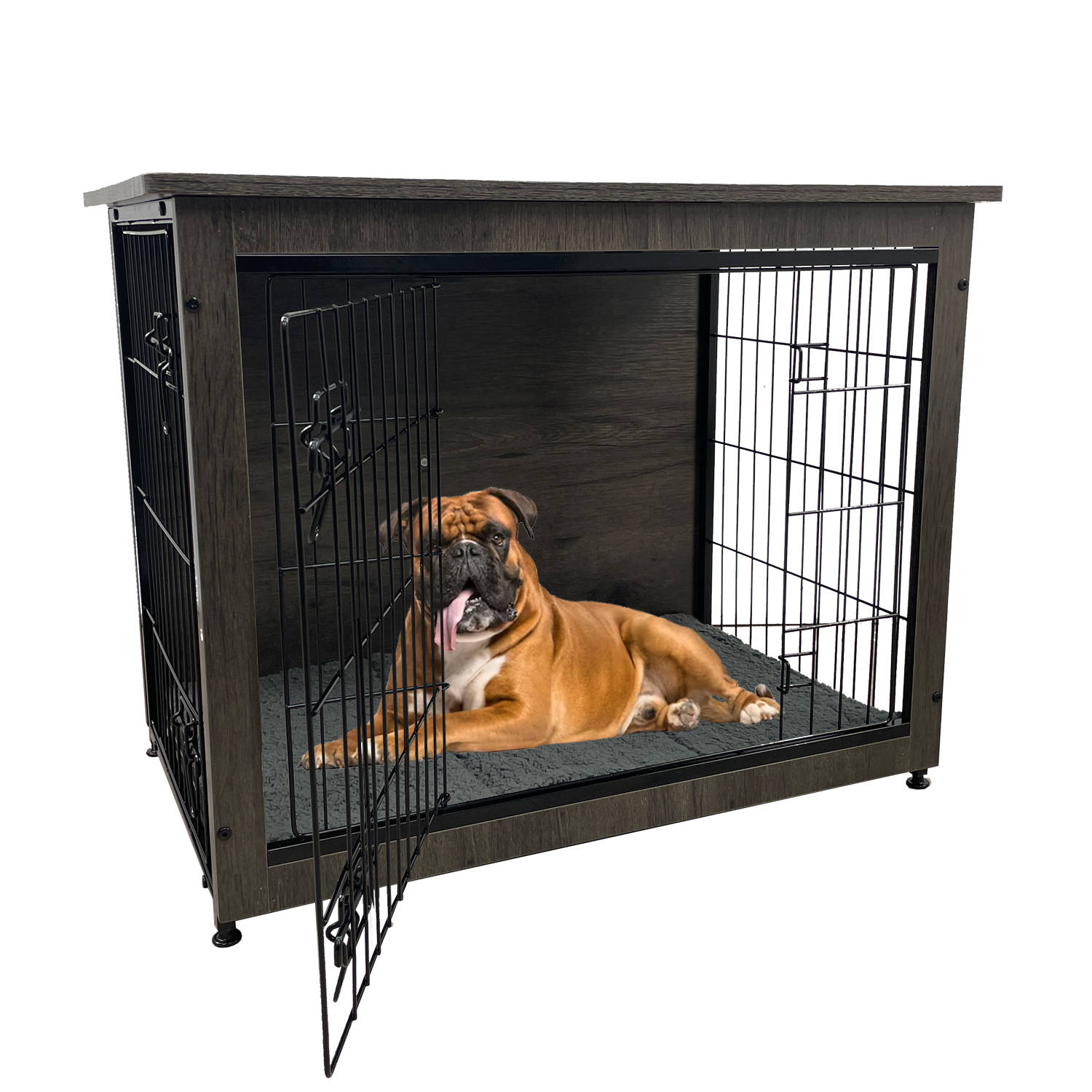 MaxxPet Houten Hondenbench - Hondenhuisje voor binnen - Hondenhok - kennel - 98x65x68cm