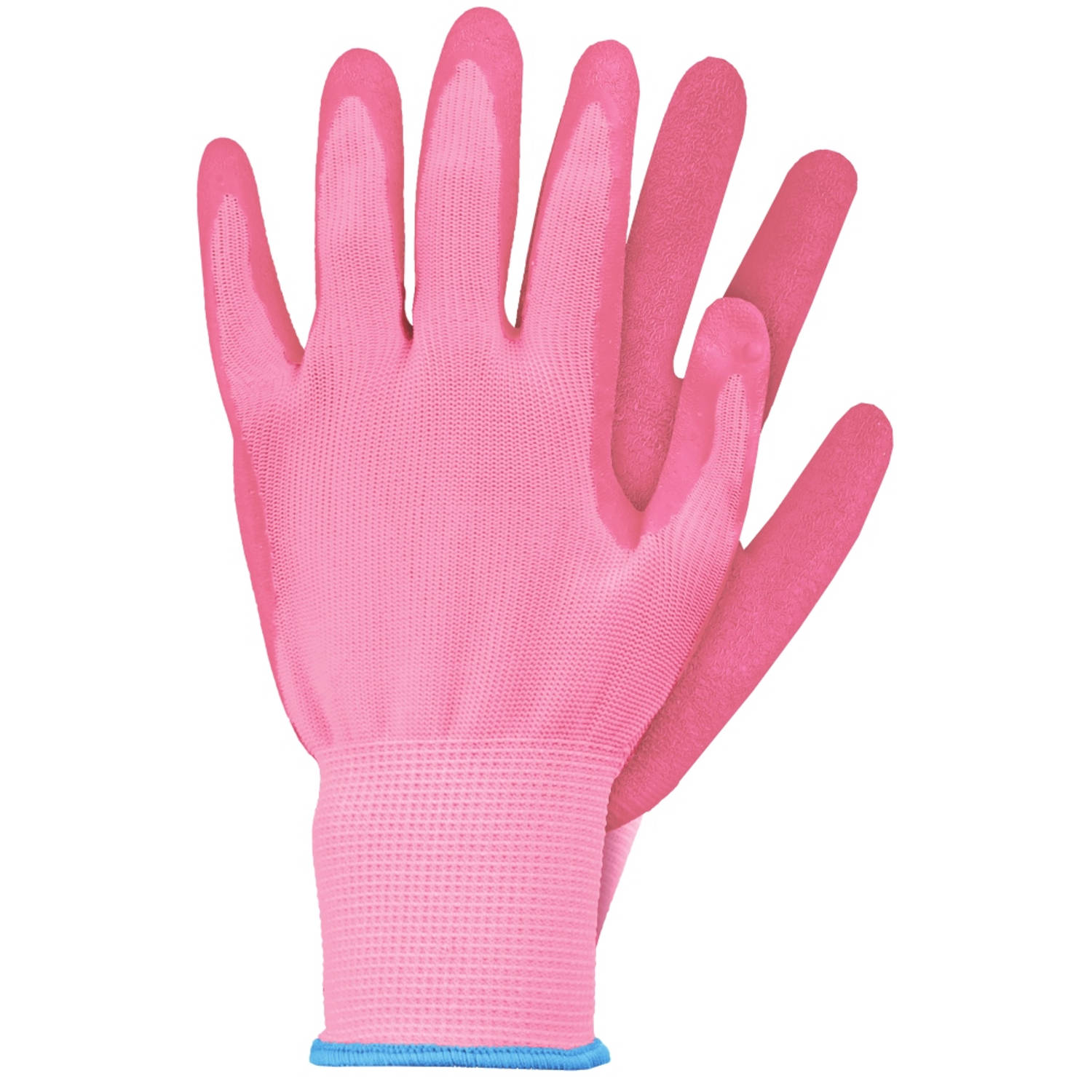 Werkhandschoenen latex roze S