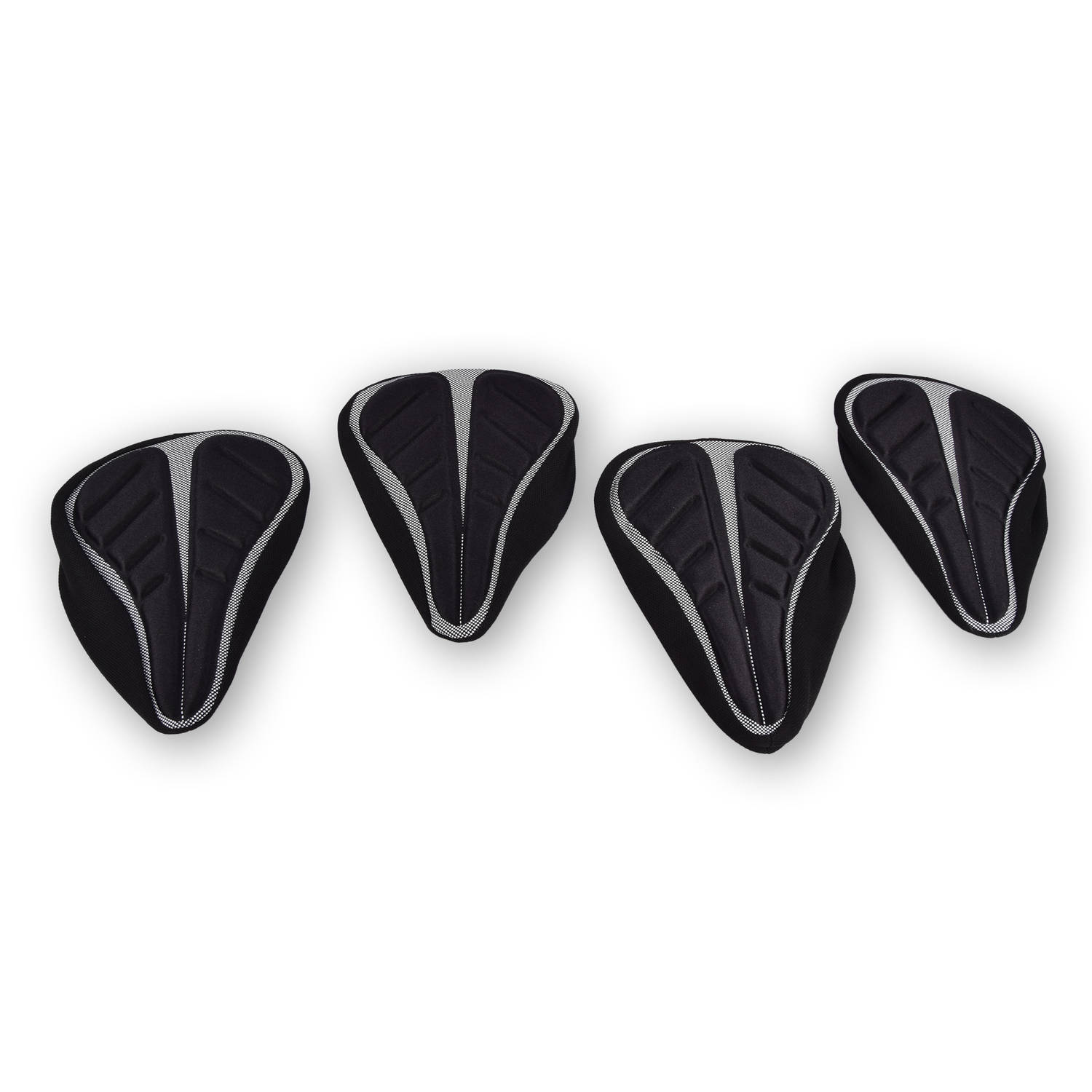 Set van 4 Zwarte Fietszadelhoezen met Gelvulling - Waterdicht - Polyester - 29x20x2.5 cm - Geschikt voor Elektrische Fietsen