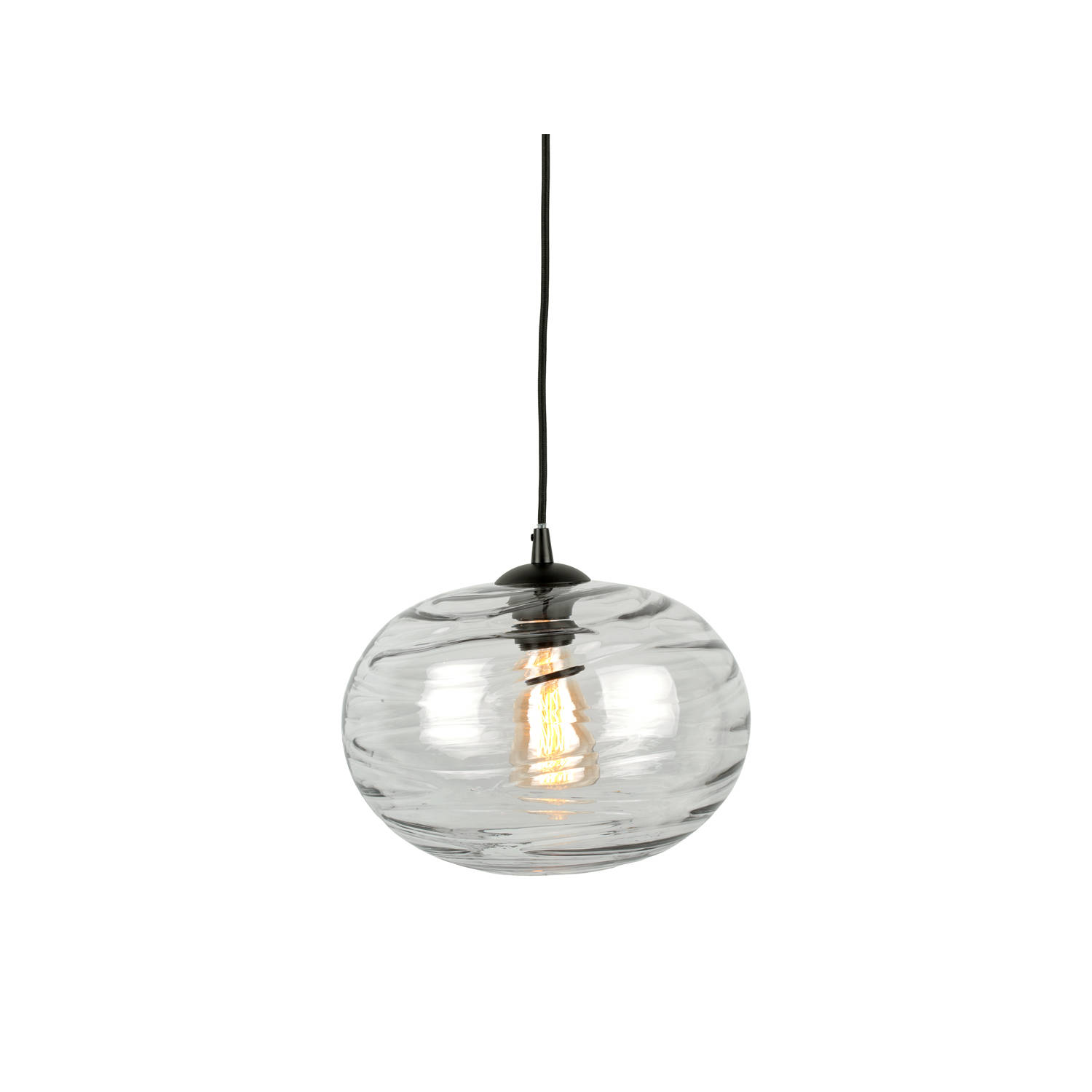 Leitmotiv Pendant lamp Glamour Sphere glass grey