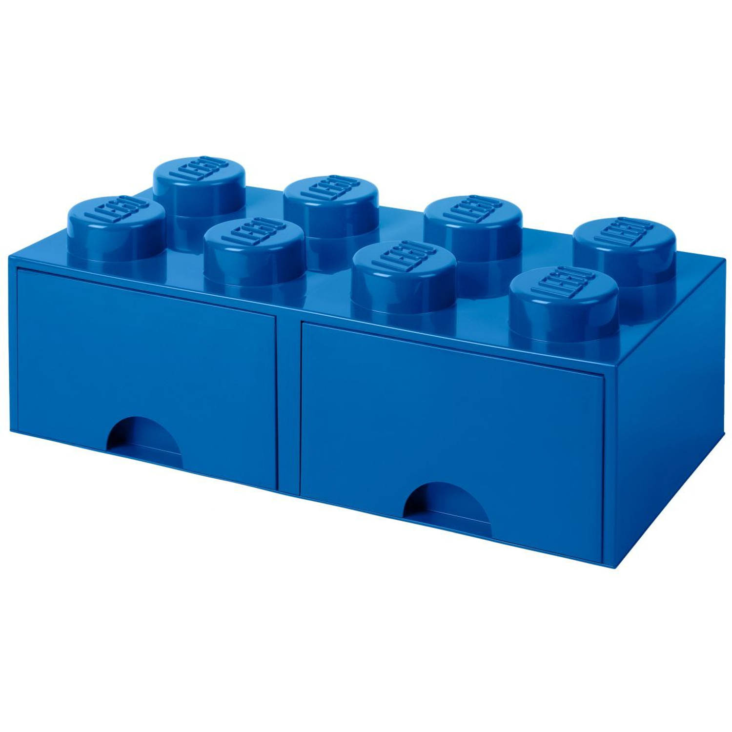 LEGO Storage 8 Knob Brick 2 Drawers (Bright Blue)