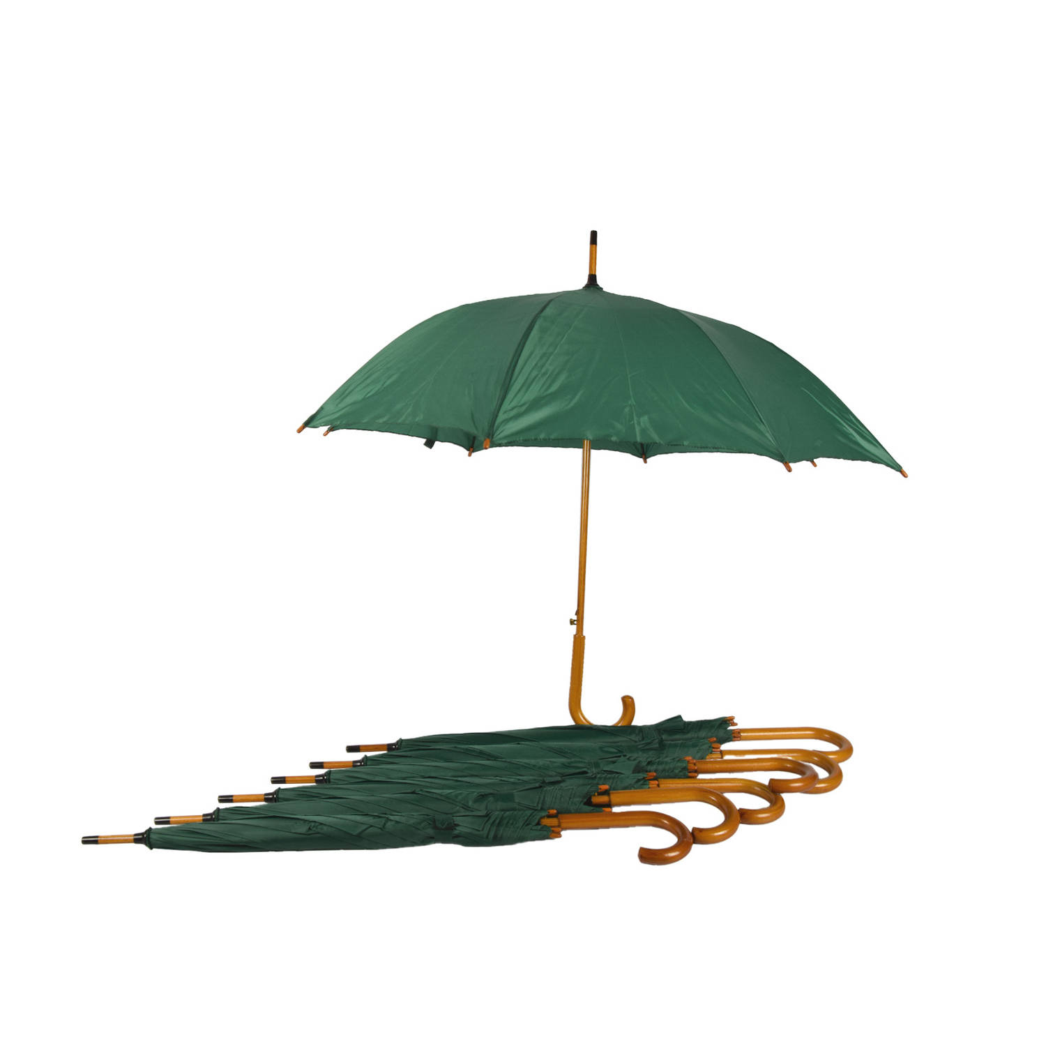 Set van 7 Groene Automatische Opvouwbare Paraplu's | Duurzaam en Stijlvol voor Volwassenen | 102cm Diameter - Inspiratie uit het Schotse Landschap!