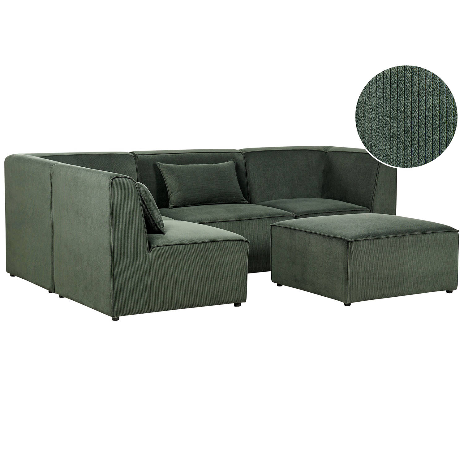 Beliani LEMVIG Modulaire Sofa-Groen-Corduroy