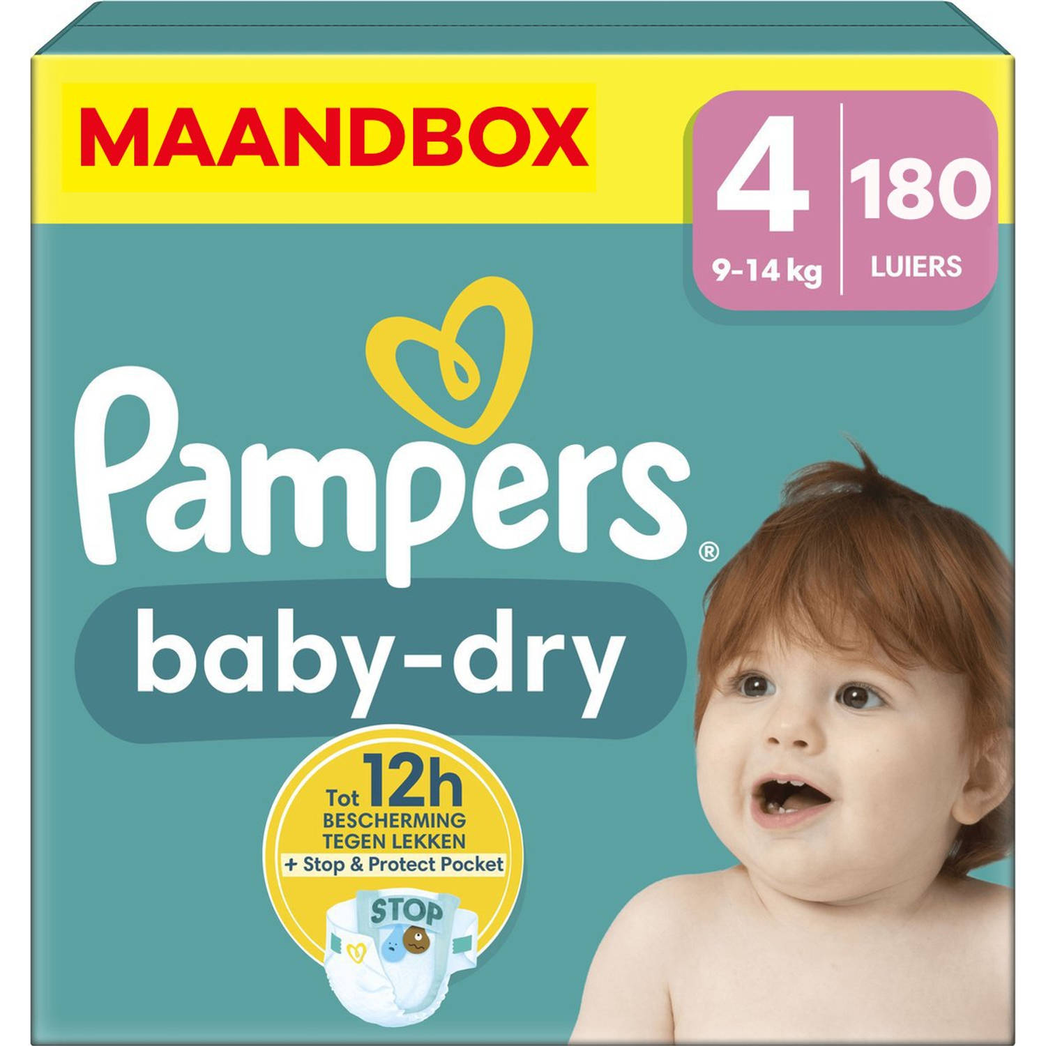 Pampers Baby Dry Maat 4 Maandbox 180 stuks 9-14 KG