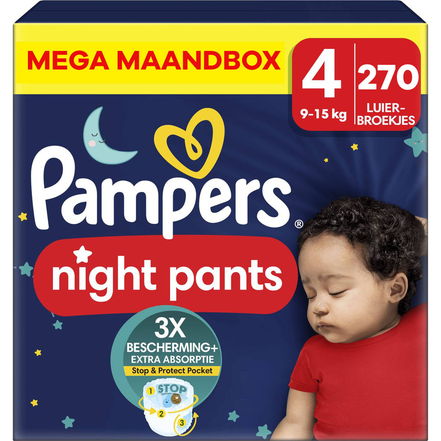 Pampers Night Pants Maat 4 Mega Maandbox 270 stuks 9-15 KG