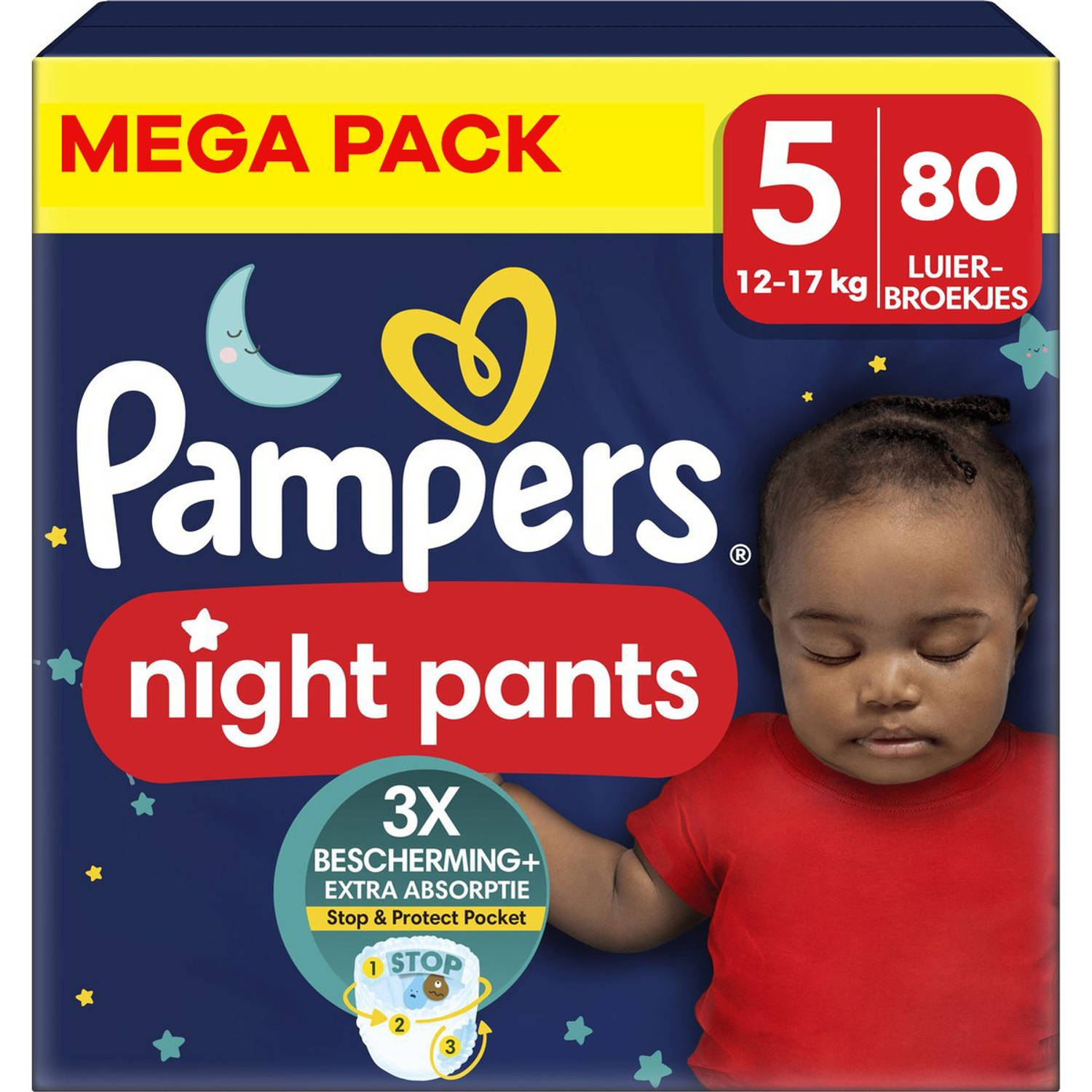 Pampers - Night Pants - Maat 5 - Mega Pack - 80 stuks - 12/17 KG