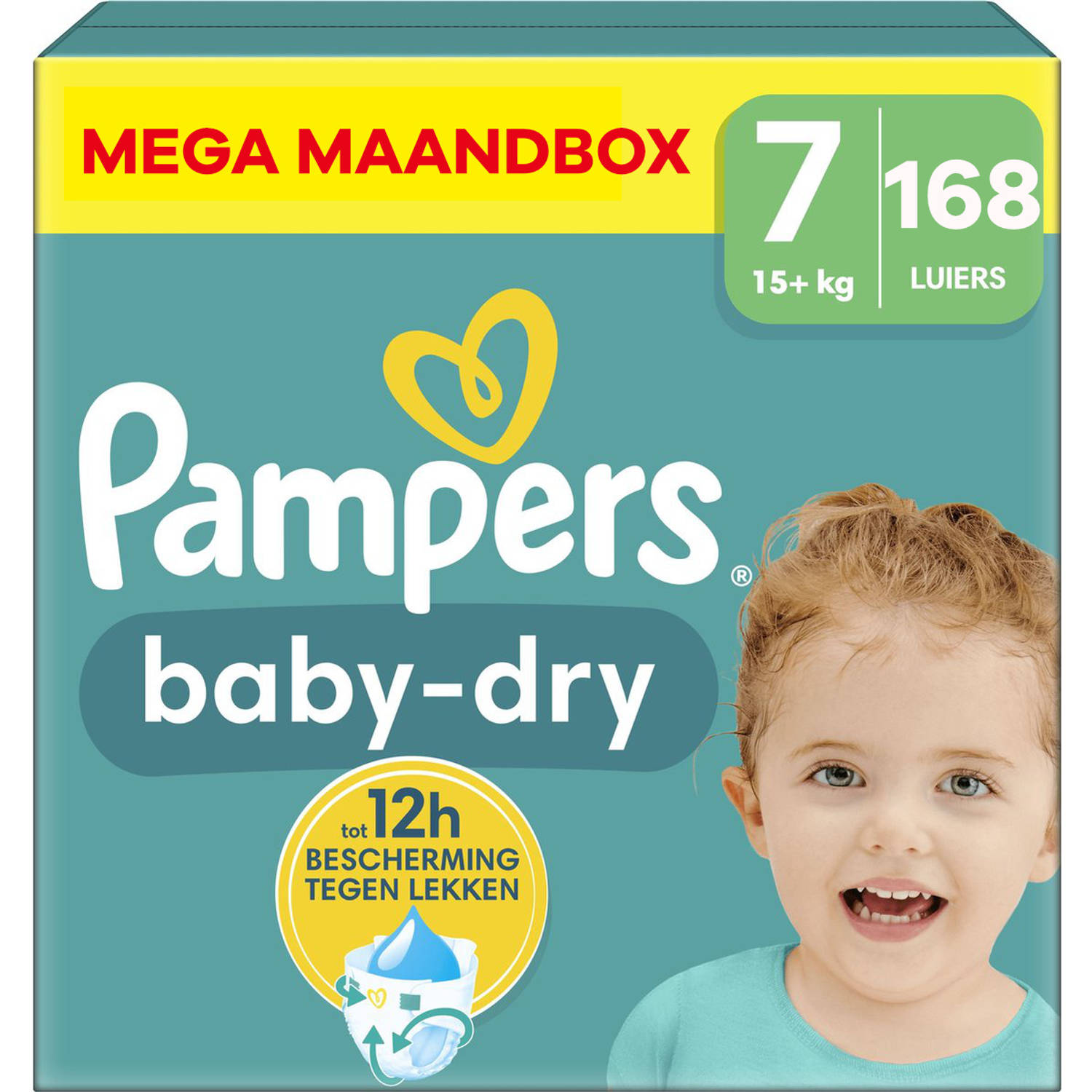 Pampers - Baby Dry - Maat 7 - Mega Maandbox - 168 stuks - 15+ KG