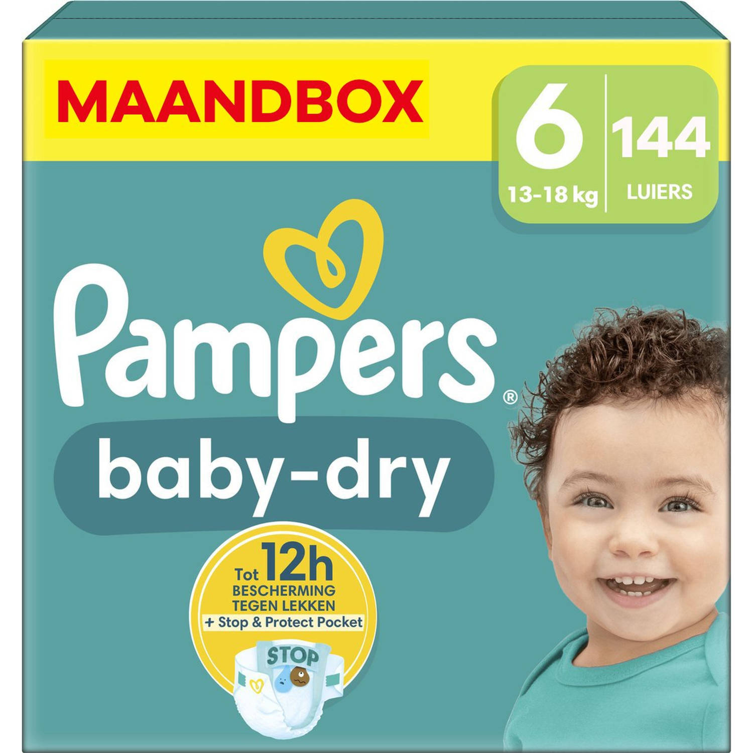 Pampers Baby Dry Maat 6 Maandbox- 144 luiers 13-18 KG