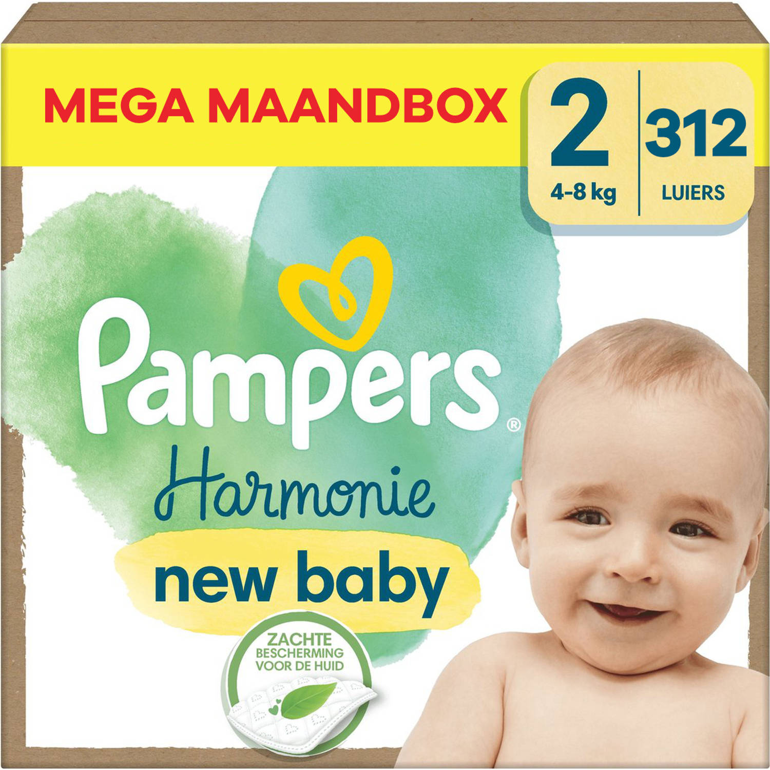 Pampers Harmonie Maat 2 Mega Maandbox 312 stuks 4-8 KG