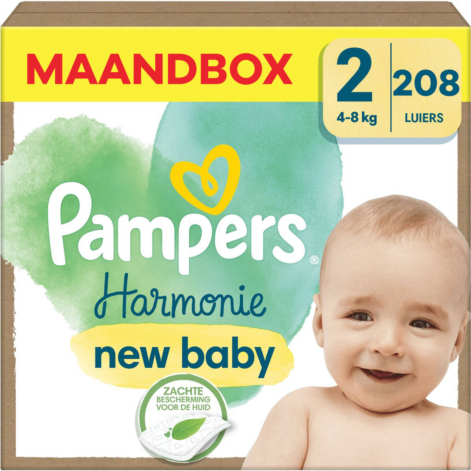 Pampers - Harmonie - Maat 2 - Maandbox - 208 stuks - 4/8 KG