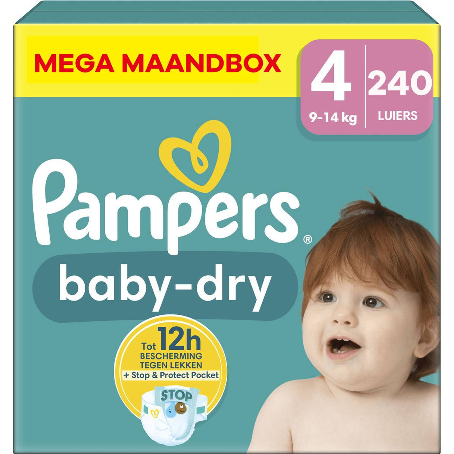Pampers Baby Dry Maat 4 Mega Maandbox 240 stuks 9-14 KG